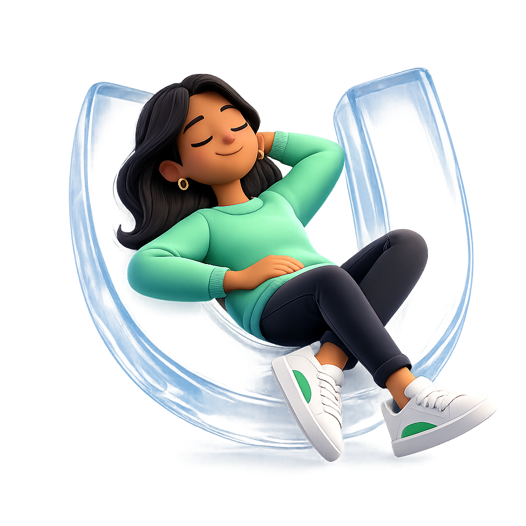 Personaggio rilassata nella U