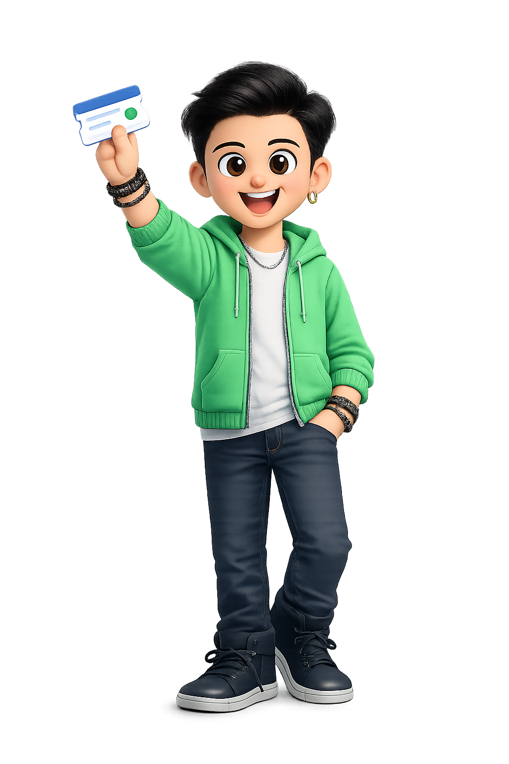 Personaggio con biglietto